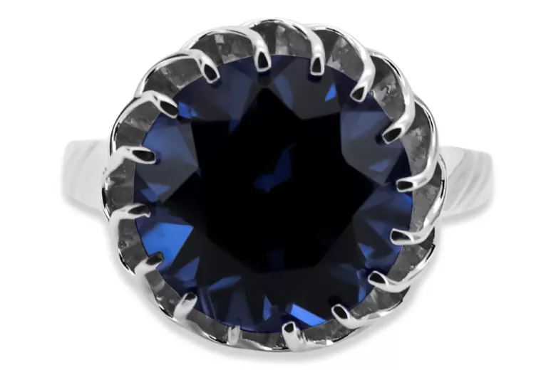 Ring Vintage Jewlery Sapphire Sterling silver 925 vrc035s